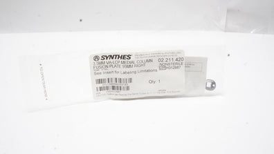 Synthes 02.211.420 3.5mm VA-LCP Medial Column Fusion Plate 95mm Right